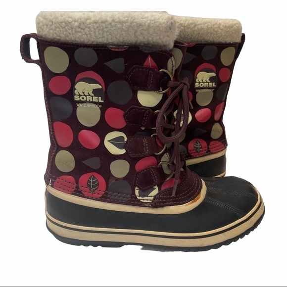 Sorel Women's Size 8 Purple Winter Faux Fur Lined Winter Boots NL1557-207 - Picture 1 of 15